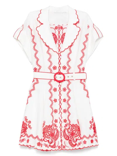 ZIMMERMANN LUCKY EMBROIDERED MINI DRESS - WOMEN'S - ELASTANE/RECYCLED POLYESTER