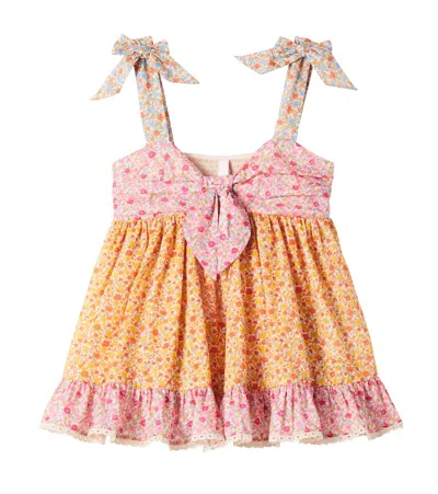 ZIMMERMANN LUCKY FLORAL BOW-DETAIL COTTON TOP
