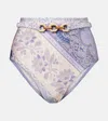 Zimmermann Lucky Floral High-rise Bikini Bottoms