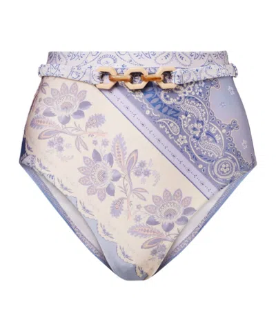 Zimmermann Lucky Floral High-rise Bikini Bottoms In Multi