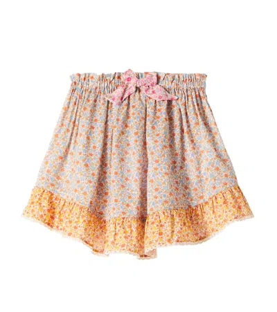 ZIMMERMANN LUCKY FLORAL LACE-TRIMMED COTTON SKIRT