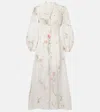 Zimmermann Lucky Floral Linen Lace Midi Dress