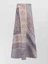 Zimmermann Lucky Floral Linen Midi Skirt In Gray
