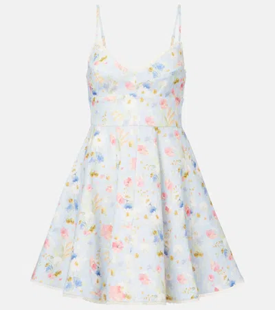 ZIMMERMANN LUCKY FLORAL LINEN MINIDRESS