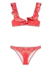 Zimmermann Lucky Ruffled Bikini In Red