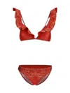 Zimmermann Bandana Printed Lucky Frill Bikini In Red