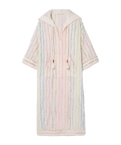 Zimmermann Lucky Hooded Striped Cotton Tunic In Off-white