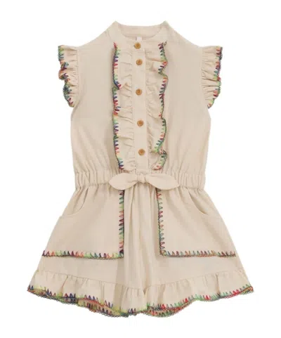 Zimmermann Lucky Kids Frill Playsuit In Gold