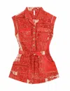 Zimmermann Cotton Lucky Kids Pocket Playsuit In Orange