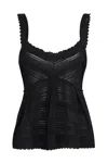 Zimmermann Lucky Lace Knit Tank Black In Multi