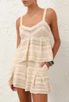 Zimmermann Lucky Lace Knit Tank Top In Cream In Neutral