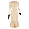 Zimmermann Lucky Lace Midi Dress In Cream Polyester In Multi