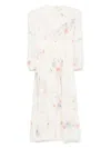 Zimmermann Lucky Floral Linen Lace Midi Dress In White