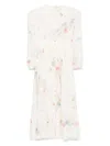 Zimmermann Lucky Floral Linen Lace Midi Dress In White