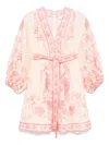 Zimmermann Lucky Printed Mini Dress In Pink