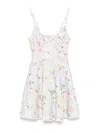 Zimmermann Lucky Lace-trimmed Floral-print Linen Mini Dress In Blue