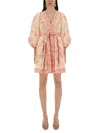 Zimmermann 'lucky Plunge' Dress In Pink