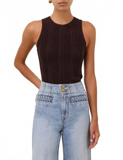 ZIMMERMANN LUCKY METALLIC RACER TANK IN METALLIC CHOCOLATE