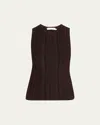 Zimmermann Lucky Metallic Racer Tank Top In Metallic Chocolate