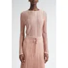Zimmermann Lucky Metallic Rib Sweater In Metallic Pink