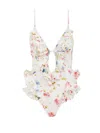 Zimmermann Lucky Waterfall Frill One Piece Swimsuit In White