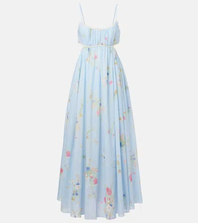 ZIMMERMANN LUCKY PICNIC FLORAL COTTON MAXI DRESS