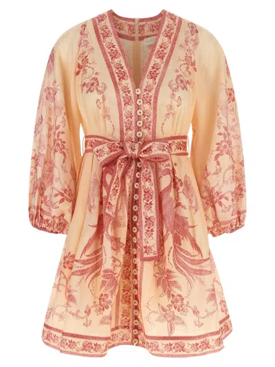 ZIMMERMANN LUCKY PLUNGE DRESSES PINK