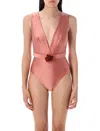 Zimmermann Lucky Plunge Flower One Piece In Pink