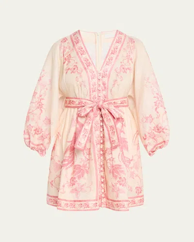 ZIMMERMANN LUCKY PLUNGE MINI DRESS