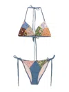Zimmermann Lucky Mini Cotton Triangle Bikini In Multi