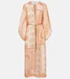 Zimmermann Bandana Print Linen Lucky Tunic Midi Dress In Orange