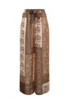 Zimmermann Lucky Silk Wide Leg Pants In Multi