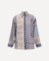 Zimmermann Mixed-print Shirt With Button Front In Blue