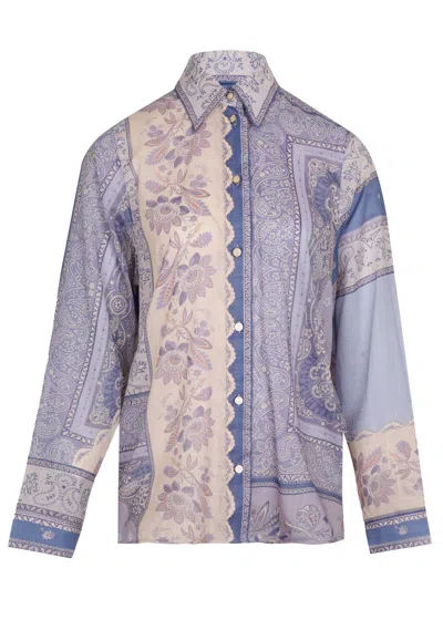 Zimmermann Lucky Relaxed Shirt Blue Bandana