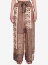 Zimmermann Lucky Brown Pants With Elastic Drawstring Waist And All-over Floral Print In Silk Woman