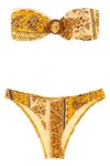 Zimmermann Lucky Printed Strapless Bikini In Yellow