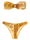 Zimmermann Lucky Printed Strapless Bikini In Yellow