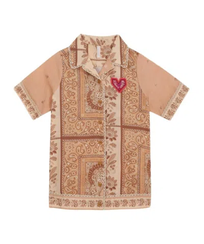Zimmermann Lucky Shirt Dress In Brown