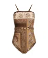 Zimmermann Lucky Belted One-piece Bandeau Swimsuit