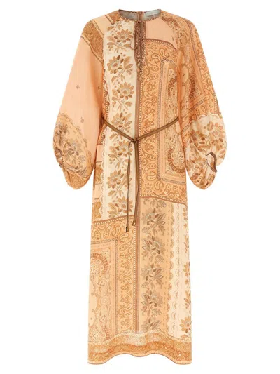 Zimmermann Lucky Tunic Midi Dress In Brown