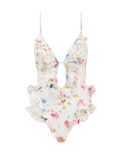 ZIMMERMANN LUCKY WATERFALL FRILL ONE PIECE