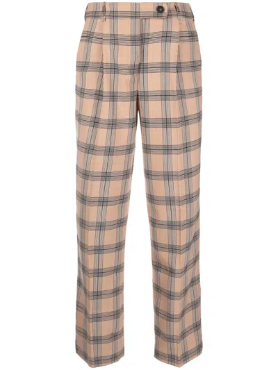 Zimmermann Luminosity Checked Tailored Trousers In Neutrals