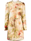 Zimmermann Luminosity Floral-print Silk Minidress In Neutrals