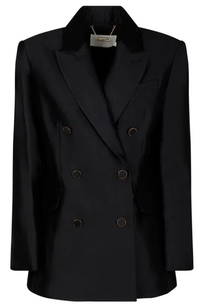 Zimmermann Luminosity Double-breasted Blazer In Black