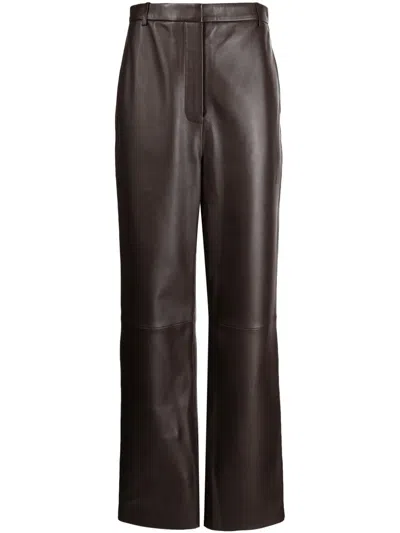 Zimmermann Luminosity Leather Trousers In Brown