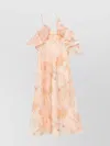 Zimmermann Floral Print Midi Dress With Ruffled Sleeves