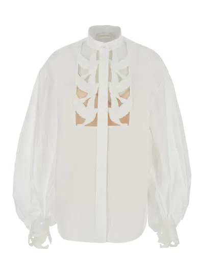 Zimmermann Luna Applique Blouse In White