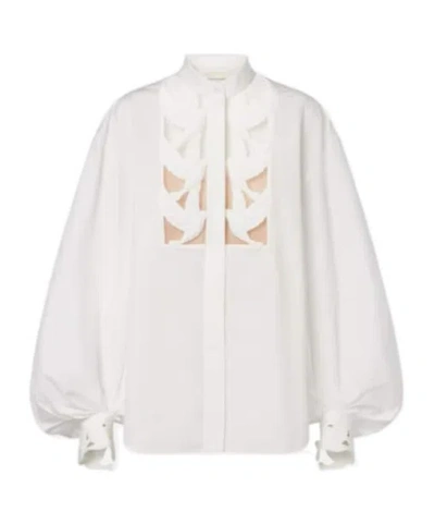 Zimmermann Luna Appliqué Cotton Blouse In Neutral