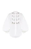 Zimmermann Luna Appliquéd Cotton Blouse In White