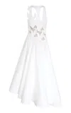 Zimmermann Luna Appliquéd Cotton Midi Dress In White